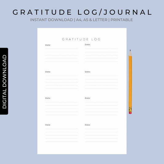Minimal Gratitude Journal | Gratitude Journal Printable, Gratitude Tracker, Narcissistic Abuse Recovery, Gratitude printable